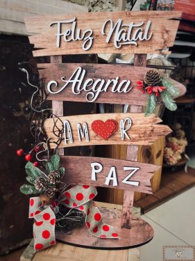 PLACAS DECORATIVAS DE NATAL - AMOR, PAZ, ALEGRIA!