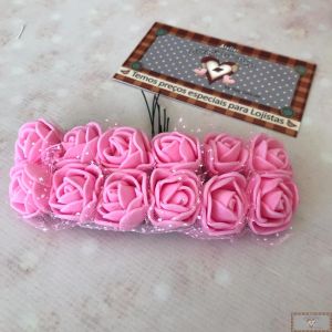 MINI FLOR DE EVA - ROSA CHICLETE 12UN