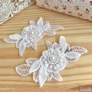 APLIQUE GUIPIR DECORATIVO - FLOR E PÉROLA (2UN)