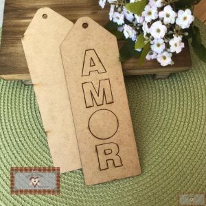 TAG EM MDF AMOR - GRANDE (20 X 7CM)