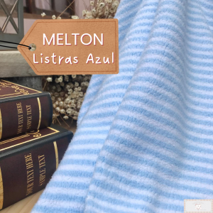 MELTON ESTAMPADO - LISTRAS AZUL (50 X 80 CM)