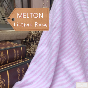 MELTON ESTAMPADO - LISTRAS ROSA (50 X 80 CM)