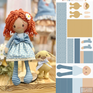 AZUL Cachorro - Painel PET Dolls CA3618 - Faz 1 BONECA + 1 BICHINHO!
