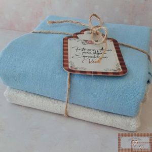 KIT LINHO 2CORTES - CRU E AZUL (50X140CM)