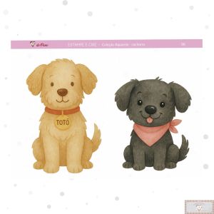 Estampe e Crie "Coleção Aquarela" - Cachorrinhos