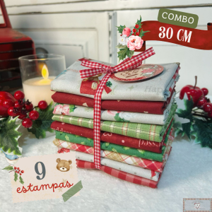 Combo de Tecidos Natalinos (9 ESTAMPAS!) - 30CM