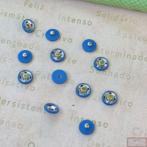 Colchete de Pressão FORRADO 14mm - AZUL (6UN)