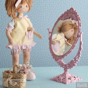 ESPELHO DE MESA GIRATÓRIO PRINCESA - ROSA BEBÊ (1UN)