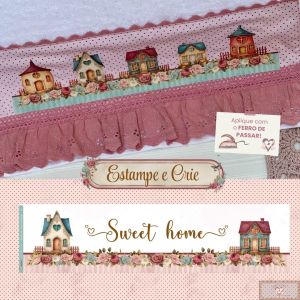 Estampe E Crie - Casa Aconchegante 02 - Barrado Rosa