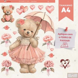 Estampe e crie GG - Ursas rosa - 05