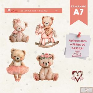 Estampe e Crie PP - Ursa Rosa - 01