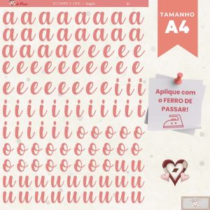 Estampe e crie GG - VOGAIS - 01 (Rosa)