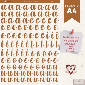 Estampe e crie GG - VOGAIS - 03 (Marrom)