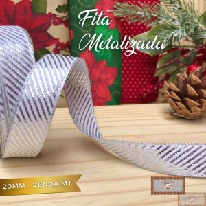 FITA METALIZADA PRATA 20MM - MT
