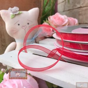 Fita Organza 6MM - VERMELHO Cor 01 - Rolo (10MT)
