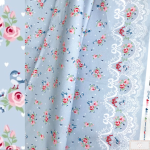 Tecido Tricoline Digital Boneca Comigo CP013-C02 - Floral AZUL - 50CM