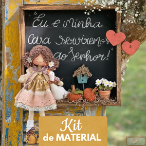 Quadro Boneca Margarida - KIT DE MATERIAL (Sem Projeto!)