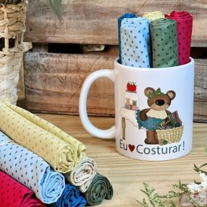 URSO I Cesto - Combo Tecidinhos na Caneca - I ♥ COSTURAR!