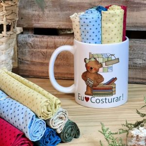 URSO II Caixa - Combo Tecidinhos na Caneca - I ♥ COSTURAR!