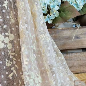 Tule de Renda BORDADO - Areia (50X140CM)