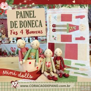 Painel Mini Dolls NATALINAS E13835 - Faz 4 BONECAS!