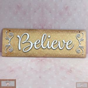 PLACA NATAL - BELIEVE (29,5 x 10 CM)