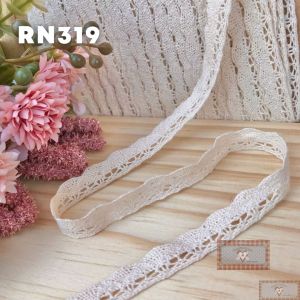 RN319 - RENDA DE ALGODÃO CRU MINI BABADO (L:13MM) - 1MT