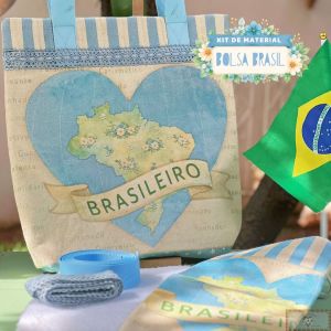 Bolsa Coração Brasileiro - KIT DE MATERIAL (SEM PROJETO!)