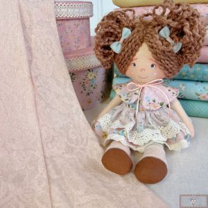 Tecido de Renda Elastano POLAINA - Rosa Vintage (50X150CM)
