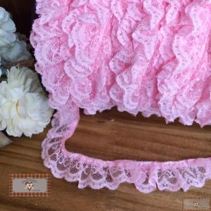 RN - VT79 - RENDA SINTÉTICA FRANZIDA ROSA - 1MT (L: 21MM)