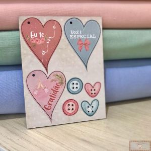 TAG DECORATIVA PENDENTES + BOTÕES MINI - (7UN) 