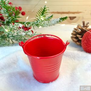 MINI BALDE DE METAL PEQUENO - VERMELHO (1UN)