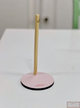 Suporte para Boneca 15CM PP - Xadrez ROSA (1UN)